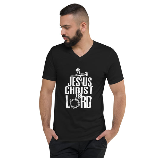 "Jesus Christ is Lord" Unisex Short Sleeve V-Neck T-Shirt