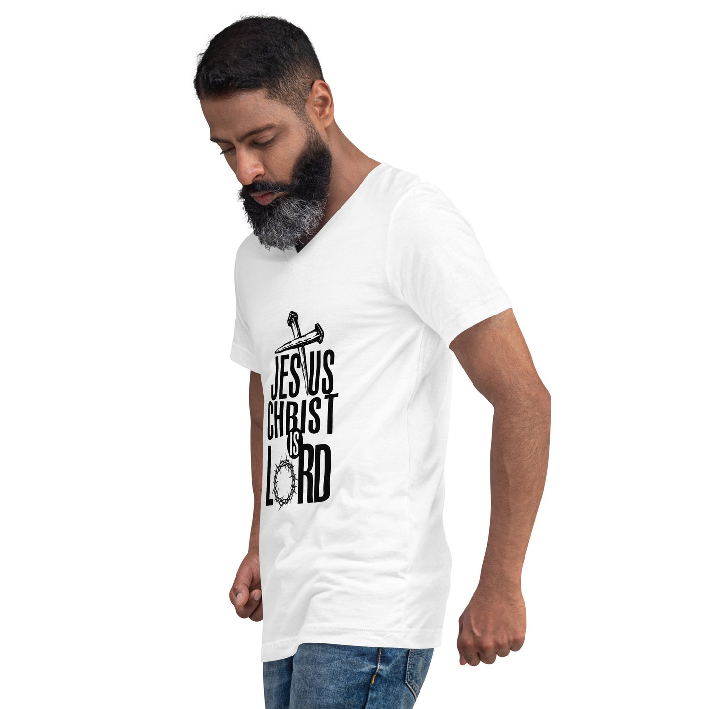 "Jesus Christ is Lord" Unisex Short Sleeve V-Neck T-Shirt